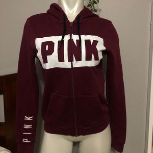 PINK VS Maroon Zip Up Jacket